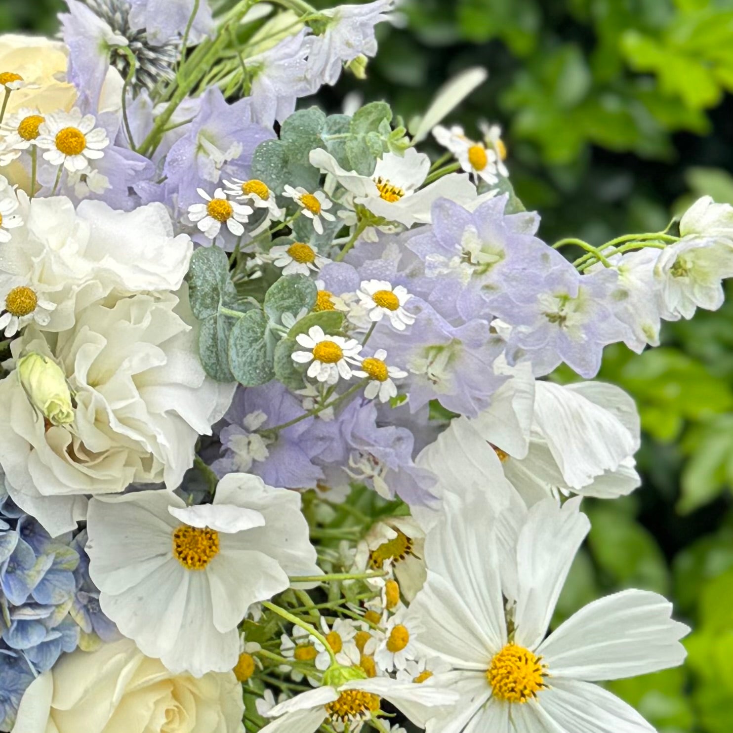 WHITE & BLUE WEDDING BOUQUET